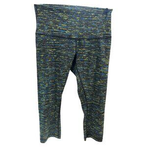 Lululemon Cropped Leggings Black Blue Green Sz 10